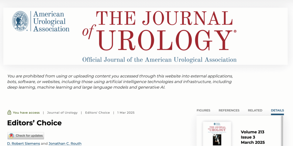 Editor's Choice – The Journal of Urology® March 2025